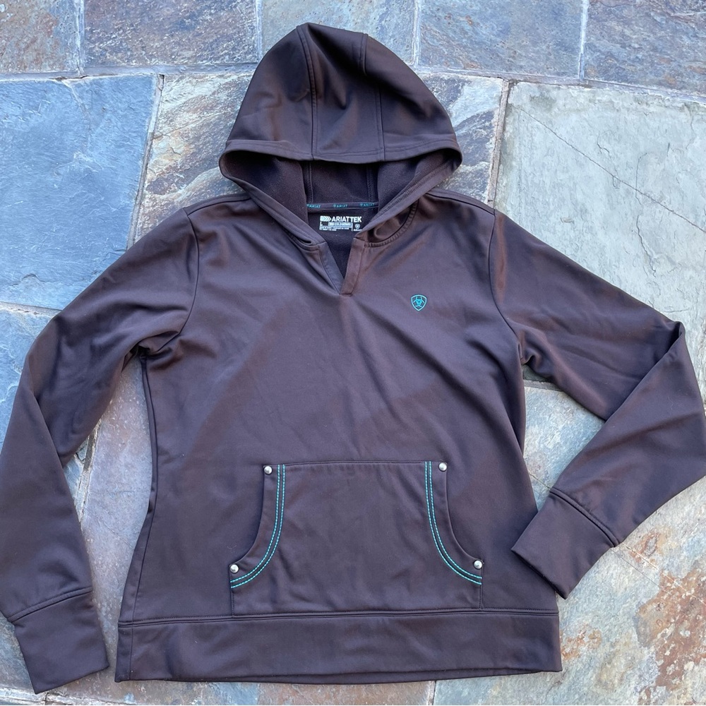 Ariat Tek Fleece Pullover Hoodie in Brown